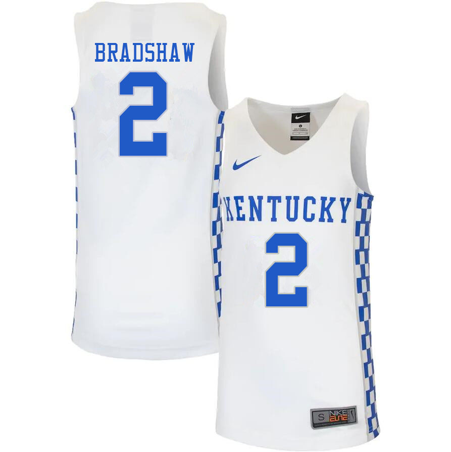 Men #2 Aaron Bradshaw Kentucky Wildcats College Basketball Jerseys Stitched Sale-White